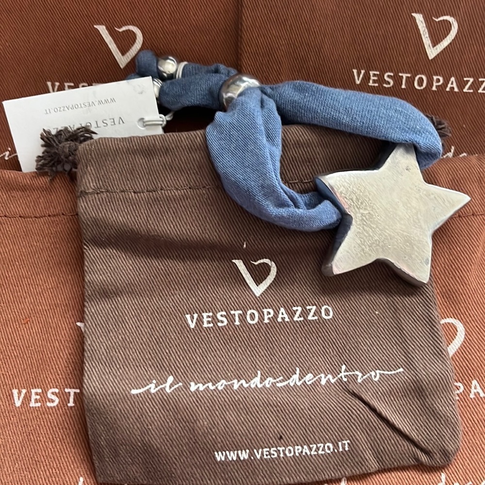 Blue Vestopazzo Jersey Bracelet Star